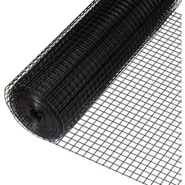 Fencer Wire 16 Gauge Black Vinyl Coated Welded Wire Mesh Size 1 inch by 1 inch for Home and Garden Fence, Protect Chickens Rabbits and Farmed Animals (b. 2 ft. x 100 ft.)