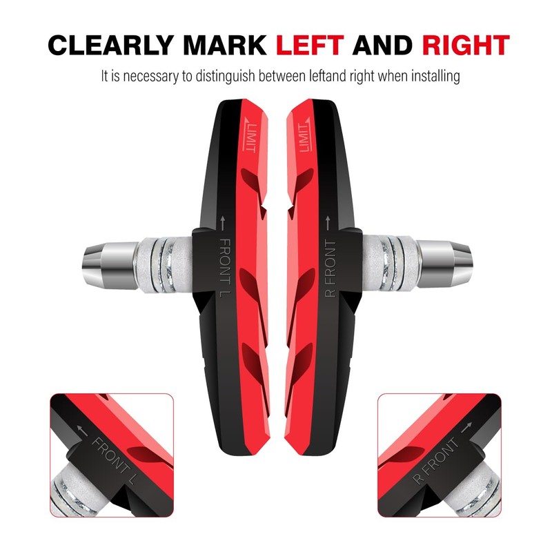 CNCLOL Bike V Brake Pads, Bicycle V Brake Blocks，55/70mm Cantilever