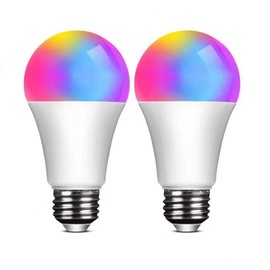 LAX Gadgets Smart LED Light Bulbs - Color Changing Smart Light Bulbs with Controller - Home Lights for Ambiance & Gaming - Dimmable Brightness & 16 Colors -2-Pack