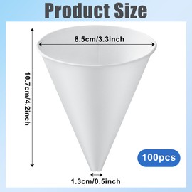 100 Pcs Disposable Paper Engine Oil Funnels, 6oz Paper Funnels for Automotive Motor Oil Use No Spill Oil Funnel for Engine Oil, Windshield Washer Fluid, Water, Gas