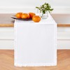 Solino Home Ruffle Linen Table Runner 72 Inches Long -
