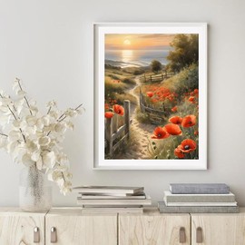 DPIDEA Diamond Painting Pictures, Flowers Diamond Painting for Adults Beginners, 5D DIY Diamond Painting Sunsets Diamond Painting for Home Decor 30 x 40 cm