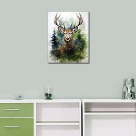 TISHIRON Deer Watercolor Paintings Paint by Numbers for Adults Wild Animal Paint-by-Number Kits for Beginner and Kids Acrylic Oil Painting by Numbers for Adults Art Crafts16 x20
