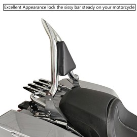 Dredoggmoto Motorcycle Detachable Backrest Sissy Bar Passenger Back Rest Pad Compatible for Harley Touring Road Glide Road King CVO Street Glide Electra Glide Ultra 2009-2024 (22" Chrome)
