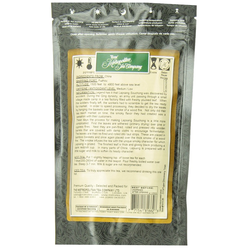 Metropolitan Tea Discovery Loose Tea Pack, Lapsang Souchong China Black,
