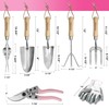 WORKPRO 8-Piece Pink Garden Tool Set, Stainless Steel Gardening Tools