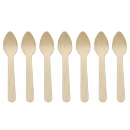 Wooden Teaspoons Biodegradable Eco Friendly 100% Birchwood Disposable Teaspoons for Party, Picnic, BBQ, Dessert, Birthdays & Weddings hot Drinks