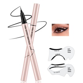 GEUUFEA Black Eyeliner Liquid, Quick Drying Eye Liner, Precision Eyeliner Pencil, Long Lasting Waterproof Eye Liner Makeup Kit, Ink Liner Eye Liner with Eyeliner Applicator