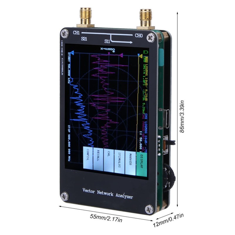 NanoVNA Vector Network Antenna Shortwave Analyzer 50Khz~900Mhz 2.8in TFT 70/60/50dB