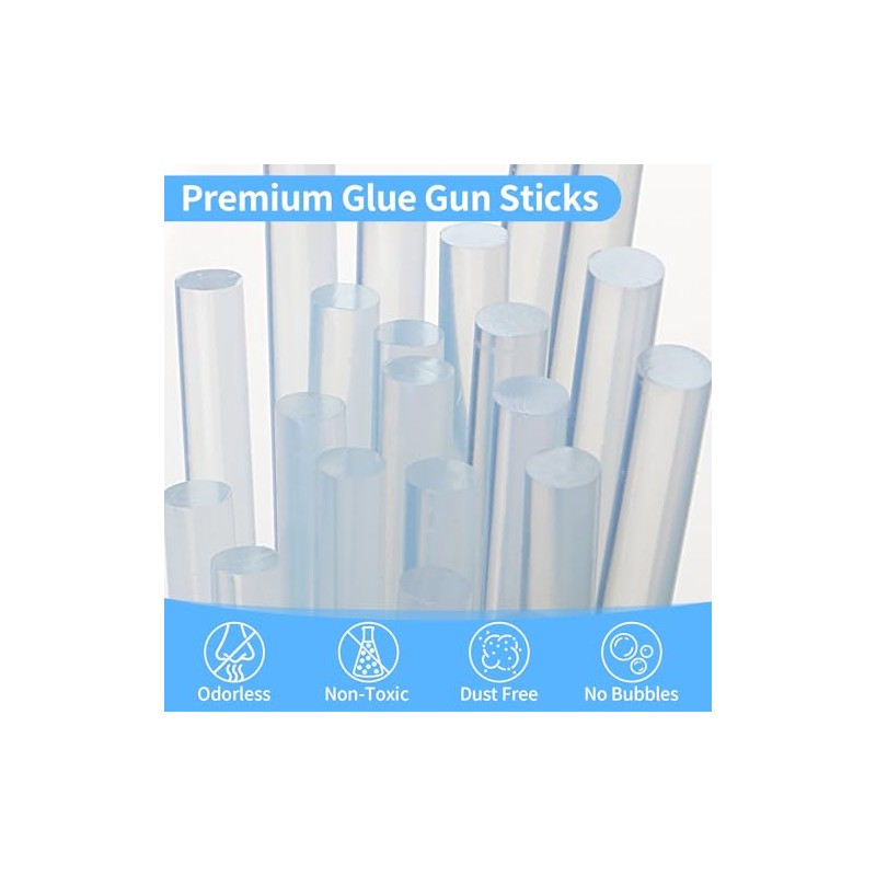Mini Hot Glue Sticks, Clear Glue Gun Sticks for Metal,