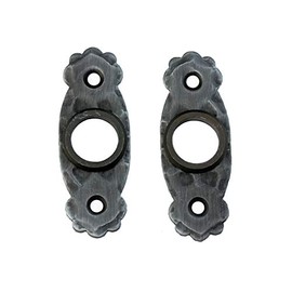 UHRIG Set of 2 Oval Wrought Iron Rosette for Door Handles, Rosettes for Door Handle on e.g. Front Doors, Room Doors, Gates etc.