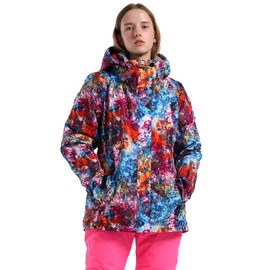 IMPHUT Women's Ski Jacket Snowboard Jacket Warm Winter Waterproof Mountain Hooded Colorful red XS