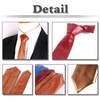 White Fang NC099 Men's Leather Necktie, Solid Color, Business, Elegant,