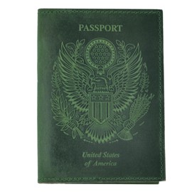 LEATHER VILLAGE Leather Passport Holder Cover – Travel Wallet with Card Slots, Vintage Passport Case for Men & Women – Cute Organizer for Travel Accessories & Documents - Green