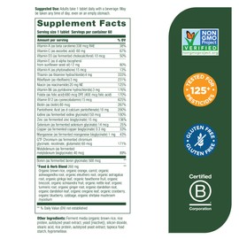 MegaFood Men's 40+ One Daily Multivitamin for Men With Vitamin B, Vitamin D3, Selenium, Zinc & Real Food - Immune Support, Energy Metabolism, and Muscle & Bone Health – Non GMO; Vegetarian - 60 Tabs