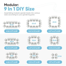 KING BIRD Raised Garden Bed 2.85 ft Tall 6 in 1 Galvanized Planter Garden Box Outdoor for Gardening, Deep Root Vegetables, Flowers 78.7X23.6X34.2 in, Light Blue