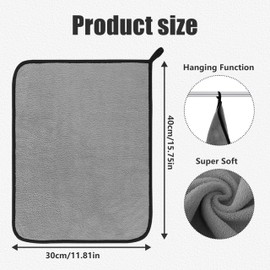 Hhverse 6 Pack Car Drying Towel Two-layer Thickened Microfibre Cloth 500GSM 40 * 30cm Cleaning Cloths Microfibre Cloth Drying Cloth Super Absorbent Cloth for Household and Car Washing