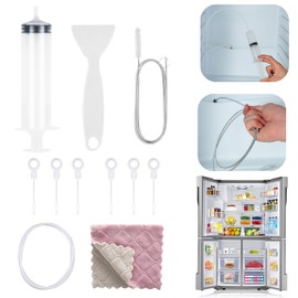 KASESSS 11 Pcs Fridge Dredger and Cleaning Set, Fridge Drain Hole Cleaning Tool, Fridge Dredger Cleaning Tools, Fridge Emptying Dredger and Cleaning Set, Reusable for Kitchen Refrigerator Cleaning