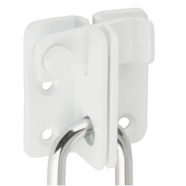 SAYAYO EMS3005-W Stainless Steel Door Bolt Small Lockable with Padlock Hole Latch Black for Gate, Window, Fence, Open Left