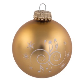 mugesh Christmas Bauble Ornaments Gold - Beautiful Gift for Musicians (7 cm)