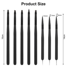BUTBU 8 Pieces Nail Art Brushes, Nail Design Brushes, with Double End Nail Art Liner Brush, Painting Art Design Brush Set, Nail Dotting Drawing Tool for Long Lines, Thin Details