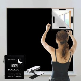 420d Oxford 118 X58in Blackout Curtains Portable Shades Fabric 100% Black Out Material Window Films for Better Guard Covers Bedroom Dorm Room Office or Travel Blind (Black, 58x118in)