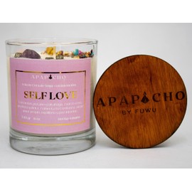 Fuwu, velas aromaticas de cera de soya con cuarzos naturales, velas decorativas hechas a mano con flores secas para decoracion y aromatizantes para hogar, velas aromaticas relajantes (Melón, plátano y pitahaya)