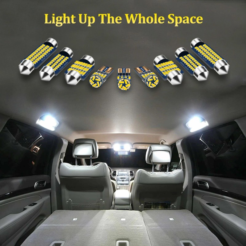 BMTxms 11x White Interior LED Light Bulbs Package Kit for