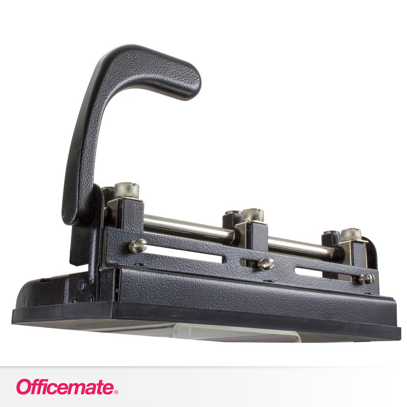 Officemate Heavy Duty Adjustable 2-3 Hole Punch with Lever Handle,