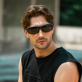 URUMQI Sunglasses Fit Over Glasses, Polarized 100% UV Protection Wrap-around Sunglasses for Men & Women Driving