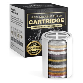 AquaHomeGroup 20 cartucce di ricambio per filtro dell'acqua per doccia (senza alloggiamento), compatibili con qualsiasi filtro doccia di design simile, universale, ad alta potenza