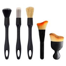 Maobeez 5 PCS Car Detailing Brush Set, Ultra-Soft Car Interior Cleaning Brushes, Auto Dust Removal Brushes Tool, Soft Bristle Brush for Interior/Exterior Automotive Trim Wheel Rim Engine