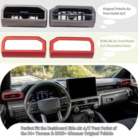 JDMCAR Dashboard Side Air Vent Outlet A/C Decorative Cover Trim Compatible with 2024 2025 2026 Toyota Tacoma and 2025 2026 Toyota 4Runner Accessories, Car Interior Trim Decoration Covers (2 PCS, Red)