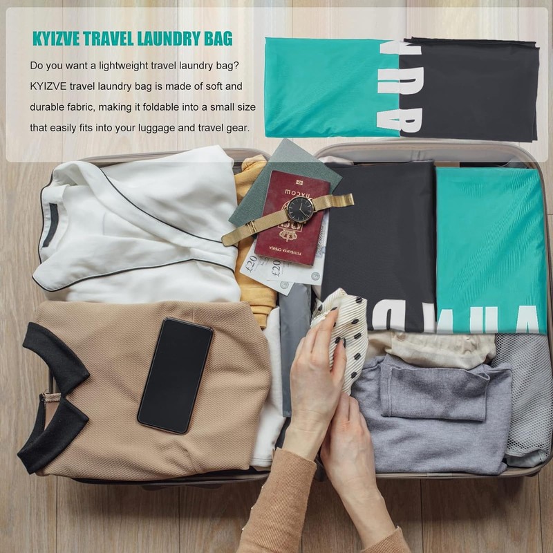 2 Pack Upgrade Extra Large Travel Laundry Bag with Drawstring，24"