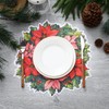 AmazingSpark 100 Pcs Christmas Paper Placemats 13 Inch Disposable Poinsettia