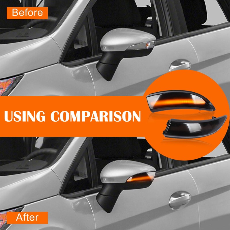 doiplent [2pcs] Side Mirror Turn Signal Lights for Ford Fiesta