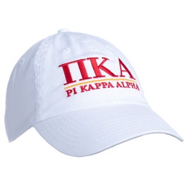 Ann Arbor T-shirt Co. Pi Kappa Alpha - Gorra clásica PKA Fraternity Line Pike Baseball Rush Fraternity, color blanco, Blanco, Talla única