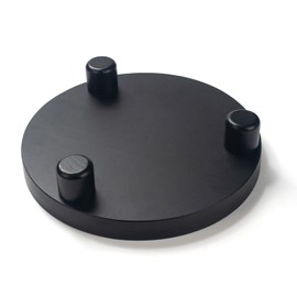 2 Pcs Wood Riser for Display, Round Wooden Tray Decor, Farmhouse Pedestal Stand, Decorative Riser Tray for Kitchen or Bathroom Counter, Black