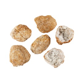 NKlaus 5 x Calcite Geodes 7 x 7 cm - Natural Stones with Sparkling Druze, Ideal for Decoration, Meditation, Gemstone Collectors & Energy Work, Each Geode Unique