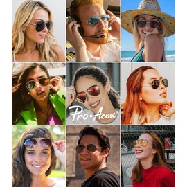 Pro Acme Classic Polarized Aviator Sunglasses for Women Men, Driving Sun Glasses Polarized Lens Lightweight Metal Pilot Frame UV400 Protection (Gold | Purple | Without Logo)