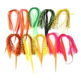 Greatfishing 10 Colors UV Bundles Double Colors Mixed Silicone Skirt Trailer Replacement for Slider Jigs Squid Madai Squid Snapper Jigging Fishing Lure Fly Tying Materials