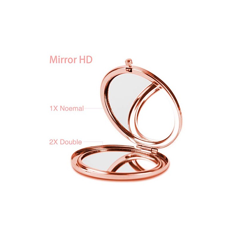 Dynippy Compact Mirror Rose Gold Makeup Mirror Folding Mini Pocket