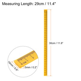sourcing map Whiteboard Magnetic Ruler 29cm Metric Blackboard Straight Rulers Office Measuring Tools, Yellow