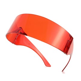 FEISEDY 80s Futuristic Cyclops Cyber Visor Sunglasses Men Women Punk Style Cosplay B2740