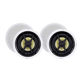 Monoprice 2 Way in-Ceiling Speakers - 6.5 Inch (Pair) with Aramid Fiber and Titanium Silk Drivers - Caliber Slim Series