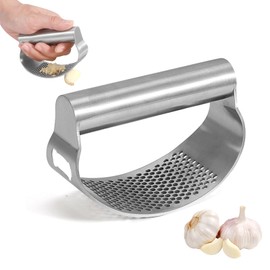 Garlic Press Stainless Steel, Rgarlic Press Garlic Crusher Garlic Chopper, Kitchen Gadgets Must Have 2024 for Smash Garlic (1 Set)