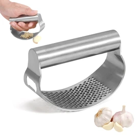 Garlic Press Stainless Steel, Rgarlic Press Garlic Crusher Garlic Chopper, Kitchen Gadgets Must Have 2024 for Smash Garlic (1 Set)