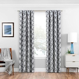 ECLIPSE Room Darkening Curtains for Bedroom - Benchley 37" x 84" Thermal Insulated Single Panel Rod Pocket Light Blocking Curtains for Living Room, Charcoal