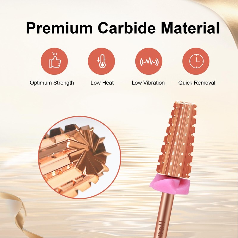 5 in 1 Nail Drill Bit, Tungsten Carbide Multi-Function Bit