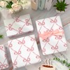 JarThenaAMCS 6 Sheets Pink Bow Wrapping Paper -Not Roll- Gift